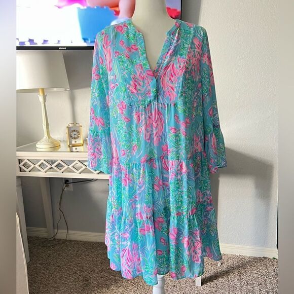 Lilly Pulitzer Gabriel Dress in Almafi Blue - Picture 1 of 6